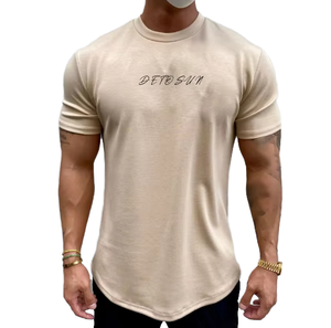 T-shirt Homme Personnalisé de Haute Qualité 100% Coton 220g Épais Écologique Respirant Coupe Ample pour Gym Fitness Sport Décontracté - Product Image 1