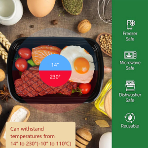 Contenitori Usa e Getta in Plastica per Alimenti Lvzong, 24/28/32/38 oz, Adatti al Microonde, per <span class=keywords><strong>Asporto</strong></span> e Preparazione Pasti, con Coperchio - Product Image 5