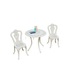 Ensemble de jardin en aluminium coulé 2 places, mobilier d'extérieur traditionnel résistant aux intempéries, table et chaises pour cour - Product Image 1