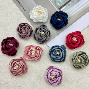 Yupu 3D Satin Fabric Rose <b>Flower</b> Burnt Edge Handmade DIY For Clothing Shoes Hats Accessories - Product Image 1