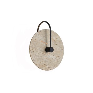 Lampe murale LED en travertin jaune 25 cm, style Wabi Sabi, rétro, pour chambre à coucher, chevet, couloir - Product Image 2