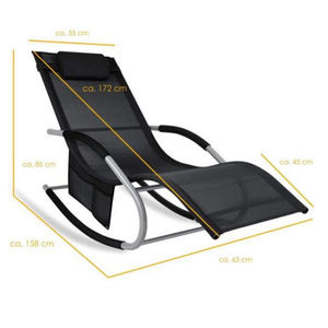 Chaise longue de jardin en métal pour l'extérieur, chaise longue de détente en forme de U pour l'intérieur, chaise longue de patio - Product Image 2