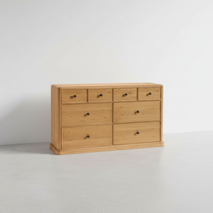 Commode large de luxe moderne en <span class=keywords><strong>bois</strong></span> massif à 8 tiroirs, coiffeuse au design simple et minimaliste pour chambre principale, unité de rangement - Product Image 2