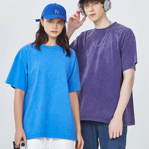 MT2688 Wholesale Custom Print Embroider 5XL 250 Gsm 100% Cotton Acid Washed Plus Size T-Shirts Oversized T Shirts - Product Image 1