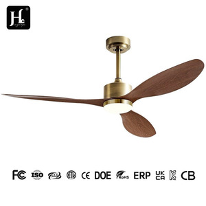 Ventilateur de plafond décoratif moderne de 52 pouces à courant continu avec lumière LED pour salon domestique, profil bas, corps et moteur en ABS - Product Image 4