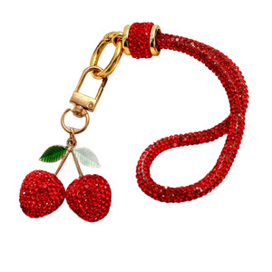 Porte-clés cerise en diamant complet, nouveau style créatif, pendentif fruit en argile, cadeau d'entreprise, bijoux pour la Saint-Valentin, porte-clés en caoutchouc - Product Image 5