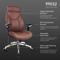 Silla Ergonómica de Cuero Personalizada con Reposabrazos Ajustables 5D, Silla de Oficina, Silla Ejecutiva