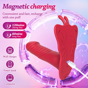 Vibrateur clitoridien vibrant pour femmes, à porter, avec fonction de frottement et de poussée, pour stimulation du point G et anal, jouet pour adultes - Product Image 3
