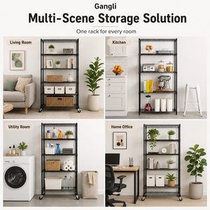 5-Wire Shelving Metal ShelvesAdjustable <strong>Standing</strong> Storage <strong>Shelf</strong> <strong>Units</strong> for Laundry Bathroom Kitchen Pantry Closet - Product Image 5