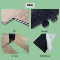 Suelo de PVC SPC de Diseño Moderno de 4 mm a 8 mm, Resistente al Agua, Instalación Autoadhesiva, Sistema de Clic, Resistente al Desgaste, para Centros Comerciales