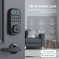 Serrure de porte intelligente électrique étanche LNDU WL01 avec déverrouillage à distance par application Tuya, empreinte digitale et Wifi