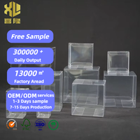 Boîte en plastique PET transparente personnalisée, boîte pliante de luxe recyclable en PVC transparent avec estampage or OEM/ODM pour cosmétiques/cadeaux