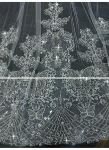 कारखाने कस्टम लक्जरी लंबे क्रिस्टल ब्राइडल घूंघट दुल्हन के लिए उच्च गुणवत्ता वाली शादी का घूंघट - Product Image 3