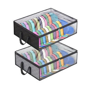 Organizador de ropa, bolsa plegable para almacenamiento de sombreros, rectangular, a prueba de polvo, con asa para almacenamiento en el dormitorio - Product Image 5