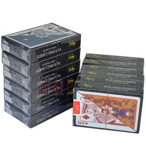 Cartas de póker de PVC de alta calidad, producción de juegos en interiores, tamaño personalizado de plástico, impresión a color, 100%