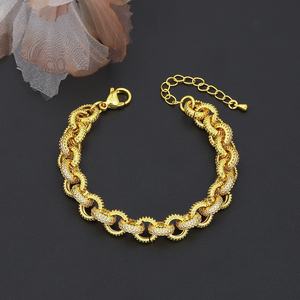 Bracelet tendance en laiton plaqué or avec zircon de Jxx Fashion, bracelets unisexes pour femmes et hommes - Product Image 5