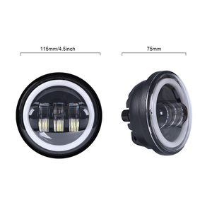 4.5 "tondi fari <span class=keywords><strong>fendinebbia</strong></span> a Led neri occhi d'angelo bianchi Drl ambra indicatori di direzione Halo lampada da 4.5 pollici per moto Harley Davidson - Product Image 4