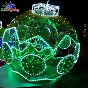 كرة مضيئة led لعيد الكريسماس كرات مدورة عملاقة بزخارف ثلاثية الأبعاد زينة لمراكز التسوق