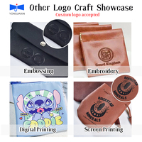 Pochette zippée en cuir PU personnalisée OEM/ODM avec logo, mini porte-cartes d'identité, porte-monnaie et trousse de toilette, sac à main étanche en cuir végétalien