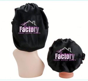 Custom Logo Wraps <b>Printing</b> Hair Bonnets Reversible <b>Extra</b> <b>Large</b> Silk Satin Bonnet Fabric Double Layer - Product Image 3