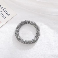 Bracelet perlé élastique de chouchous de cheveux de cristal à la mode de vente chaude