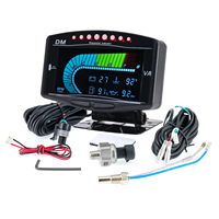 Set Pengukur Kendaraan Digital LCD 5 in 1: Tachometer, Voltmeter, Pengukur Tekanan Oli, Pengukur Suhu Air, Pengukur Bahan Bakar