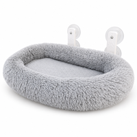 Hamac pour chat à fixer sur fenêtre, lit pour chat à ventouse pour chats d'intérieur, espace de repos ensoleillé, vue sur la ville, siège pour chaton, gris peluche