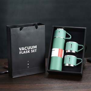 Custom Stainless Steel Travel Vacuum Flask <b>Gift</b> <b>Set</b> Thermos Vacuum Flask With Two Cups - Product Image 4