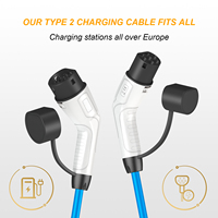 Tête de charge colorée Type 2 EV 16A 3.5KW Logo personnalisé Type 2 à Type 2 Câble de charge EV pour IEC 62196 EVS