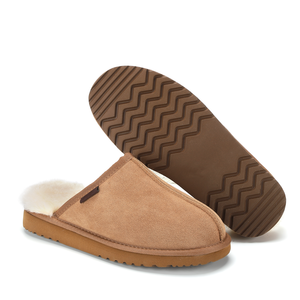 Chaussons d'intérieur en daim et fourrure pour <span class=keywords><strong>homme</strong></span>, avec semelle en mousse à mémoire <span class=keywords><strong>de</strong></span> forme et semelle extérieure en EVA, pour l'hiver - Product Image 4