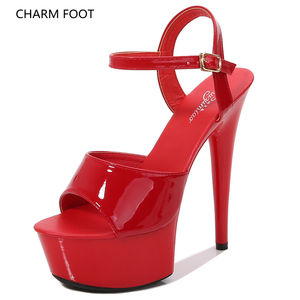 Catwalk-zapatos de tacón alto con plataforma para mujer, calzado sexy de 15cm, color negro - Product Image 2