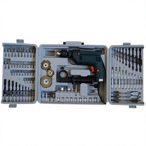 Ensemble de perceuse électrique avec moteur à balais à vitesse variable filaire de 450 W, diamètre de perçage de 10 mm, boîte en plastique, kit d'accessoires - Product Image 1
