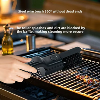 Brosse de nettoyage électrique pour barbecue, alimentée par USB 3,7 V CC, rechargeable, tête rotative à couple élevé, pour grilles en acier inoxydable 304
