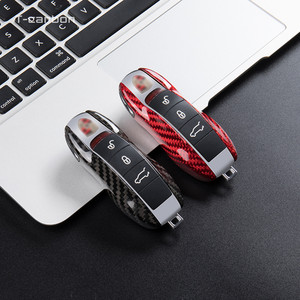 Coque de porte-clés de voiture en Fiber de carbone t-carbon pour <span class=keywords><strong>Porsche</strong></span> <span class=keywords><strong>clé</strong></span> de protection accessoires intérieurs de voiture - Product Image 2