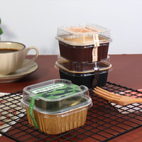 Boîte d'emballage de crème glacée au chocolat Conteneurs en aluminium Boîtes à gâteaux Tiramisu Boîte de boulangerie à dessert durable