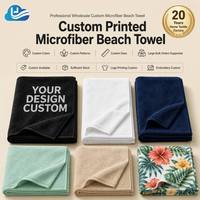 Serviette de plage en microfibre recyclée certifiée GRS Cloudland, motif personnalisé, sans sable, super absorbante, en gros
