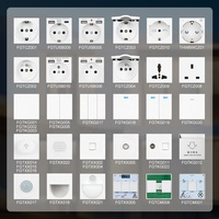 Prises murales européennes en métal brossé 230/220V, interrupteurs électriques domestiques