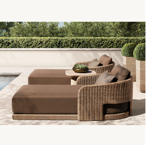 Diseño Sassanid Patio al aire libre Juegos de jardín Hotel Resort Suministro Todo clima Mimbre <span class=keywords><strong>La</strong></span> <span class=keywords><strong>Paz</strong></span> Chaise - Product Image 1