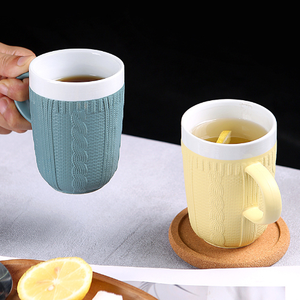 Tasses en porcelaine modernes faites à la main, options de couleur avec logo personnalisé, design de dessin animé, cadeau d'entreprise, boîte cadeau, ODM, passe au lave-vaisselle, en stock - Product Image 2