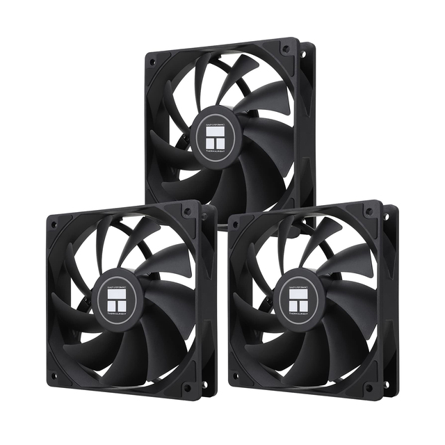 Thermalright TL-C12C 120mm Black PC Case Fan 4Pin PWM High Static Pressure S-FDB Bearing Low Noise for Gaming Computer Cooling