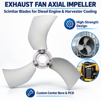 Ventilateur d'échappement 3 pales PAG en polyamide, pales courbées à angle réglable, haute résistance, pour moteur diesel, moissonneuse-batteuse