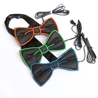 Bar Serveur EL Light up LED Noeuds Papillon Personnalisé Clignotant LED Cravate Néon pour Hommes Club Fête Mariage