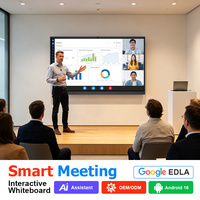 Tableau blanc interactif intelligent Android 16 4K UHD avec écran tactile multipoint 20 points et caméra IA pour réunions