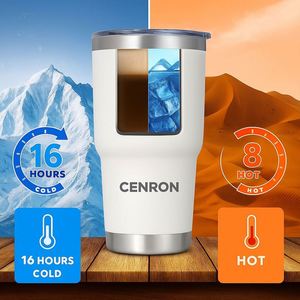 Gobelet isotherme en acier inoxydable avec logo personnalisé, 30 oz, revêtement poudré, isolation sous vide, paille, isolation thermique de 6 à 12 heures, portable - Product Image 2