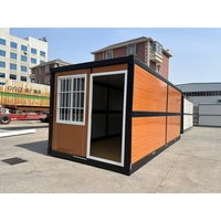 Maisonnette moderne pliable de 20 pieds en panneaux sandwich contemporains, écologique, imperméable, modulaire, préfabriquée pour chantier de construction