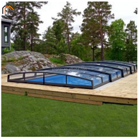 Hochwertige 13m x 6m Polycarbonat-Abdeckung für einfahrbares Winterdach-Gehäuse für Außenpools, mobile Wintergärten & Glashäuser