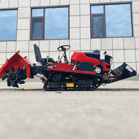 Motoculteur rotatif à chenilles en caoutchouc pour rizières, type autoporté