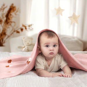 Manta para Bebé Pinuotu <span class=keywords><strong>de</strong></span> 40*31 Pulgadas con Diseño <span class=keywords><strong>de</strong></span> Hongos, Encaje Blanco, para Envolver al Bebé, para Lactancia, con Caja <span class=keywords><strong>de</strong></span> Regalo - Product Image 2