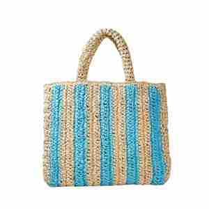 Bolso de Mano de Lujo para Mujer, Tejido a Crochet, de Paja, para Playa, Verano, con Rayas, Bolso de Hombro para Dama, con Logotipo Personalizado - Product Image 6