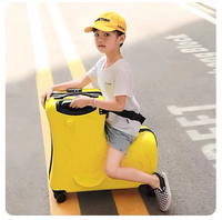 Valise à roulettes multifonctionnelle JX pour enfants, 20 pouces, avec design de dessin animé personnalisé, scooter à 4 roues, bagage de voyage pour enfants